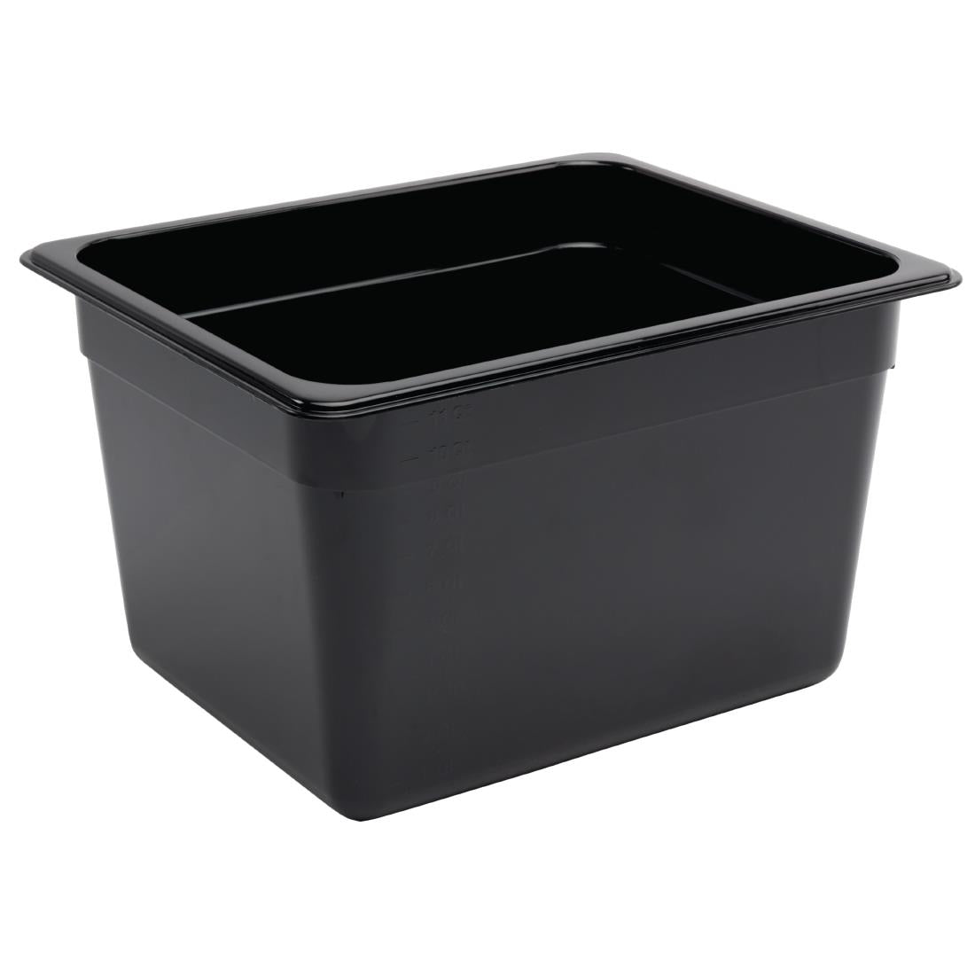 Vogue Polycarbonate 1/2 Gastronorm Container 200mm Black - U461 Vogue