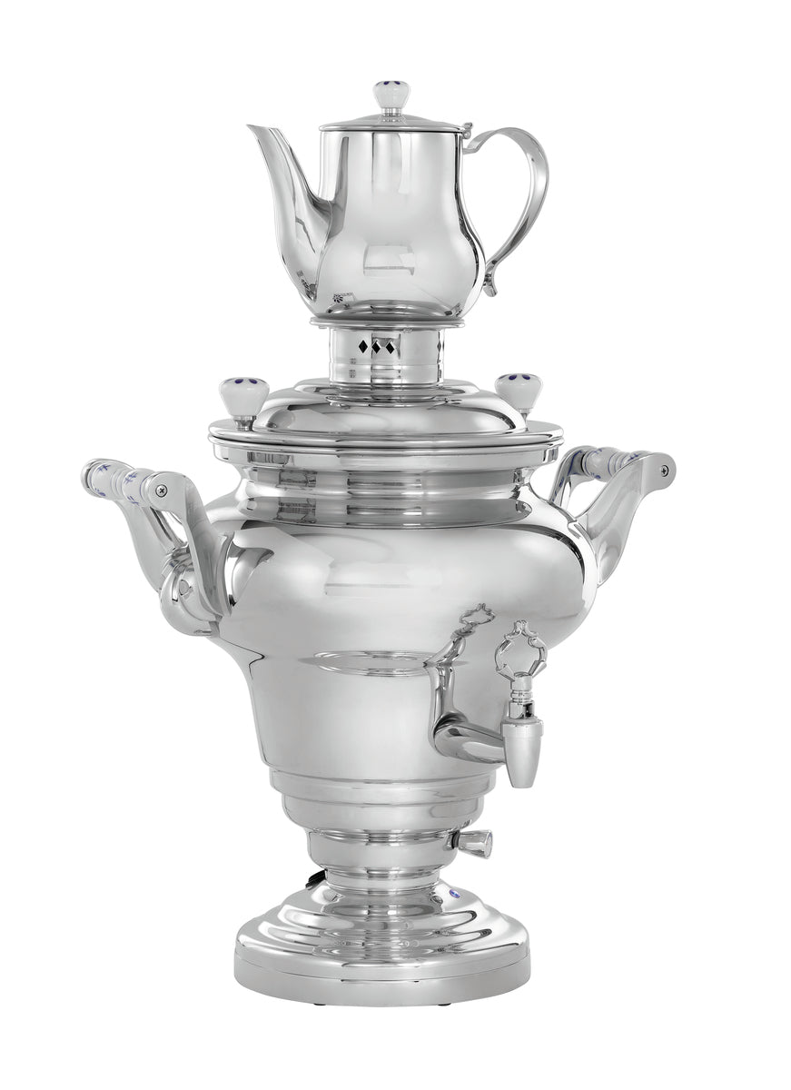 Bartscher Samovar 15L - Classic Design - Ceramic Handles - Width 500mm x Depth 400mm x Height 740mm - Stainless Steel - 191005