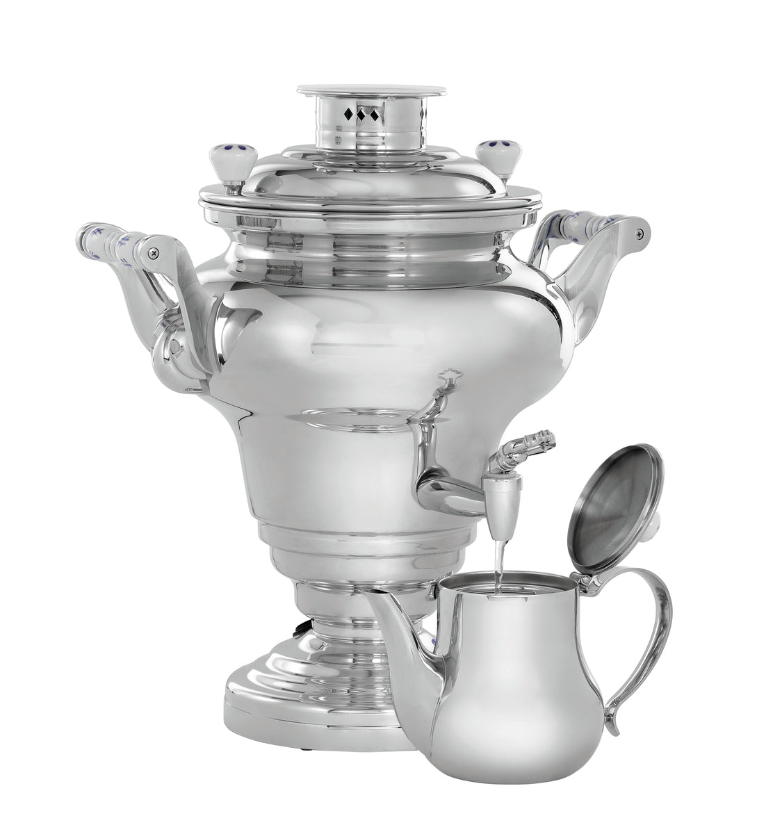 Bartscher Samovar 15L - Classic Design - Ceramic Handles - Width 500mm x Depth 400mm x Height 740mm - Stainless Steel - 191005