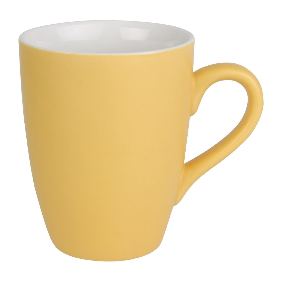 Olympia Matt Pastel Mug Yellow 340ml (Pack of 6) - CS040 Olympia
