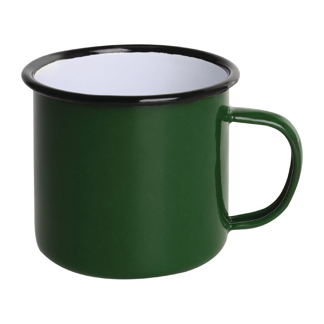 Olympia Enamel Mugs Green 350ml (Pack of 6) - DC396 Olympia