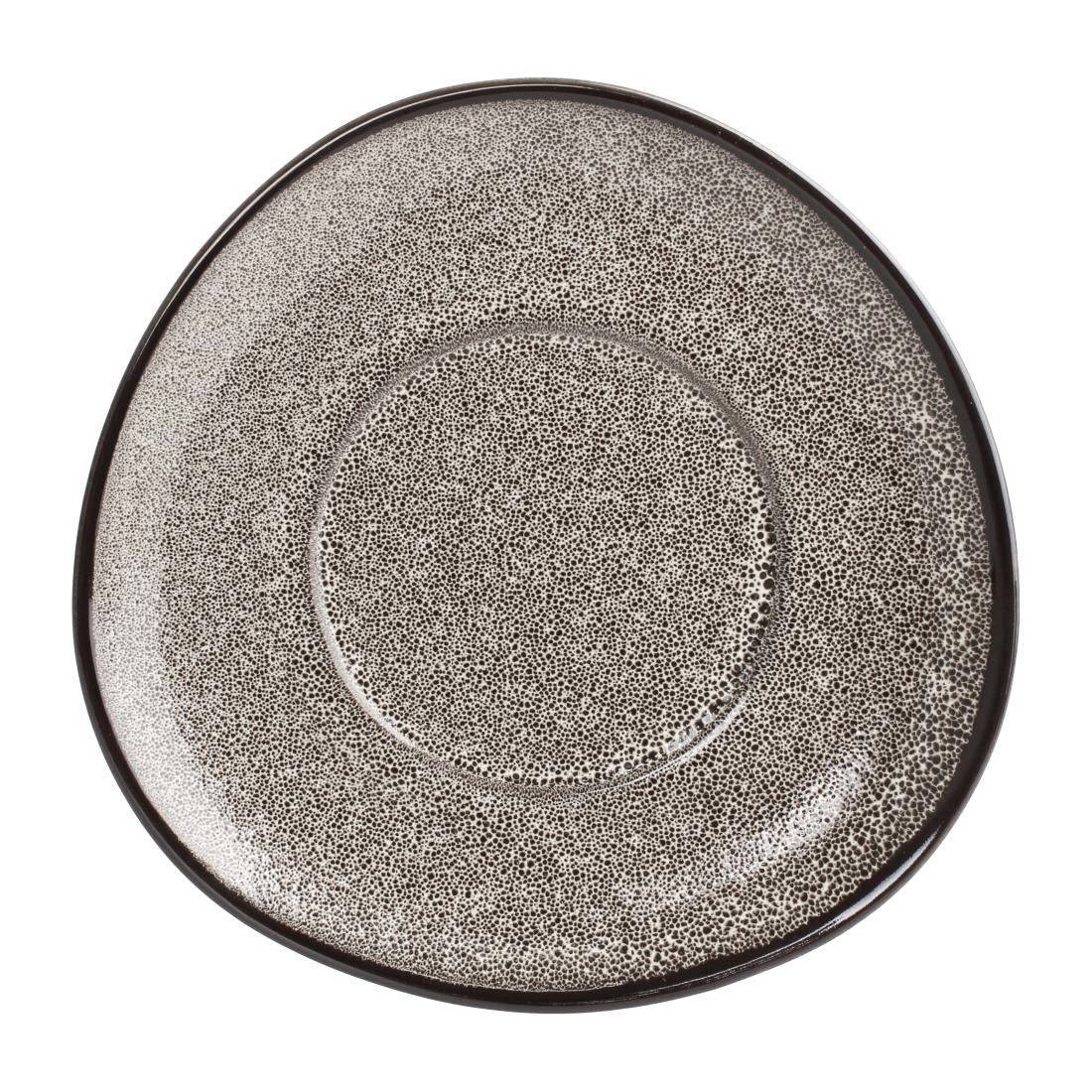 Olympia Mineral Triangular Cappuccino Saucer Grey Stone 150mm (Pack of 6) - DF182 Olympia