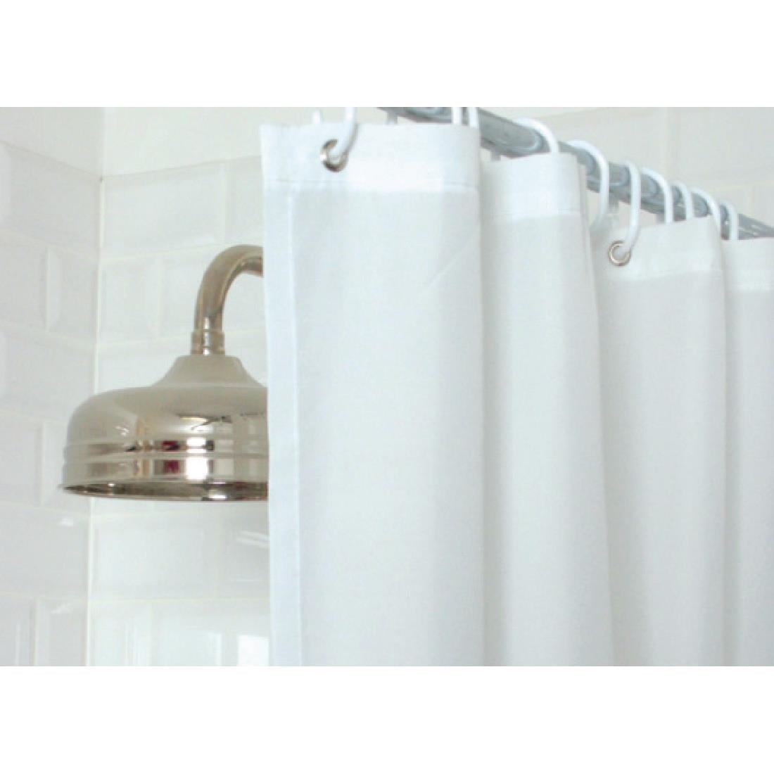 Mitre Essentials Plain Shower Curtain White - GT798 Mitre Essentials