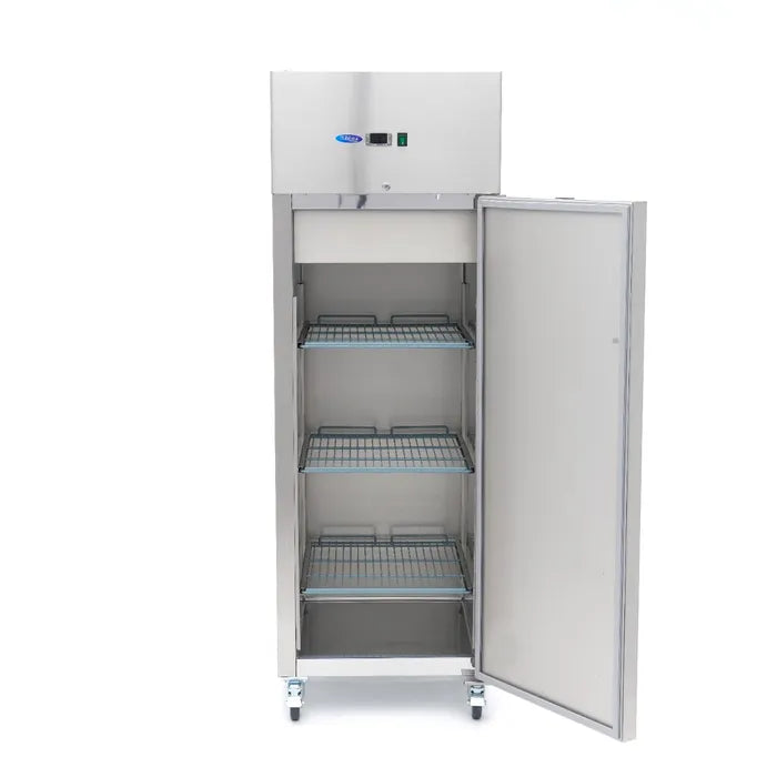 Maxima Kühlschrank – 600L – 3 verstellbare Einlegeböden (2/1 GN) – Edelstahl – auf Rollen