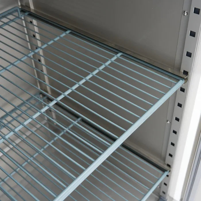 Maxima Kühlschrank – 600L – 3 verstellbare Einlegeböden (2/1 GN) – Edelstahl – auf Rollen