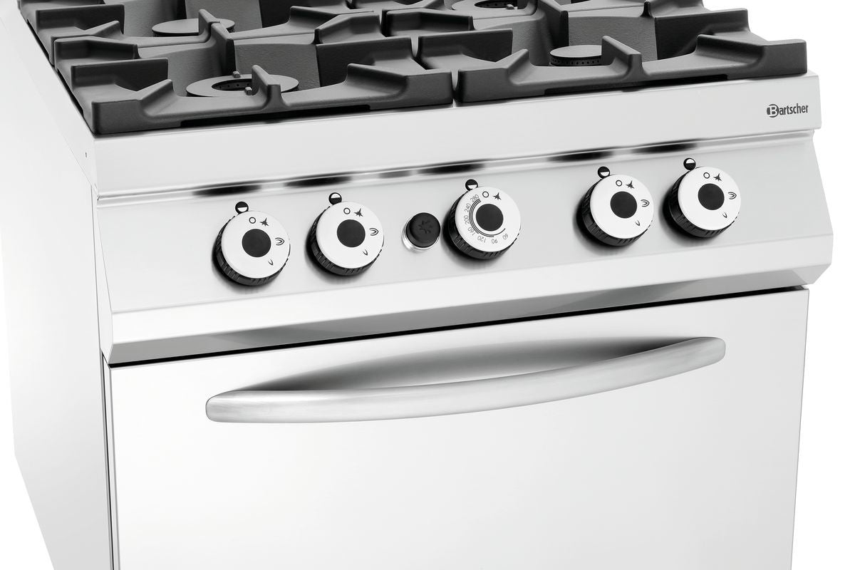 Gasfornuis 900, B900, 4-pits, GO - BARTSCHER