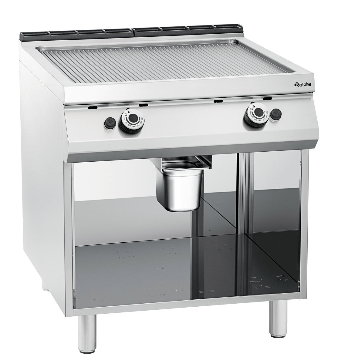 Gas grillplaat, geribbeld, OU - BARTSCHER