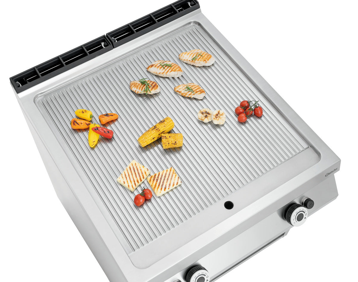 Gas grillplaat, geribbeld, OU - BARTSCHER