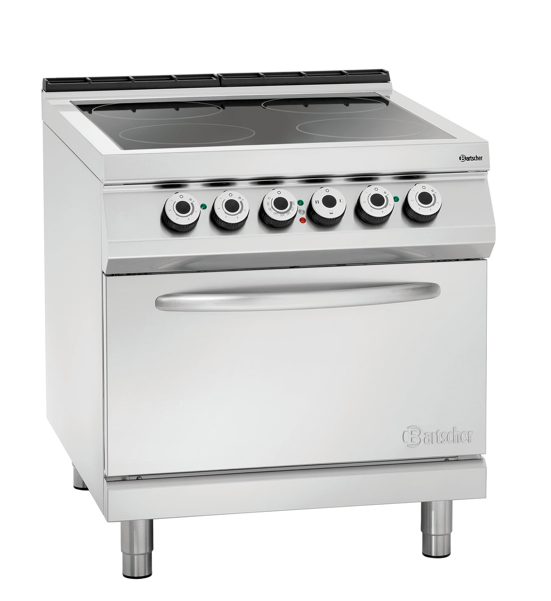 Bartscher Cer.glas-Herd, 4 Heizzonen, Elektroofen 2/1GN - 296431
