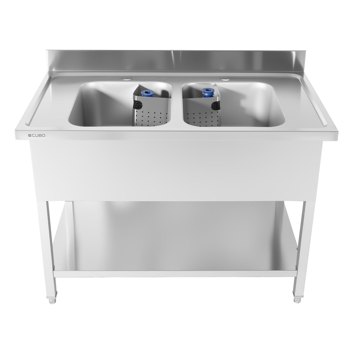 CUBO Stainless Steel Double Sink 1200mm with Backsplash CS-DSPW-1200
