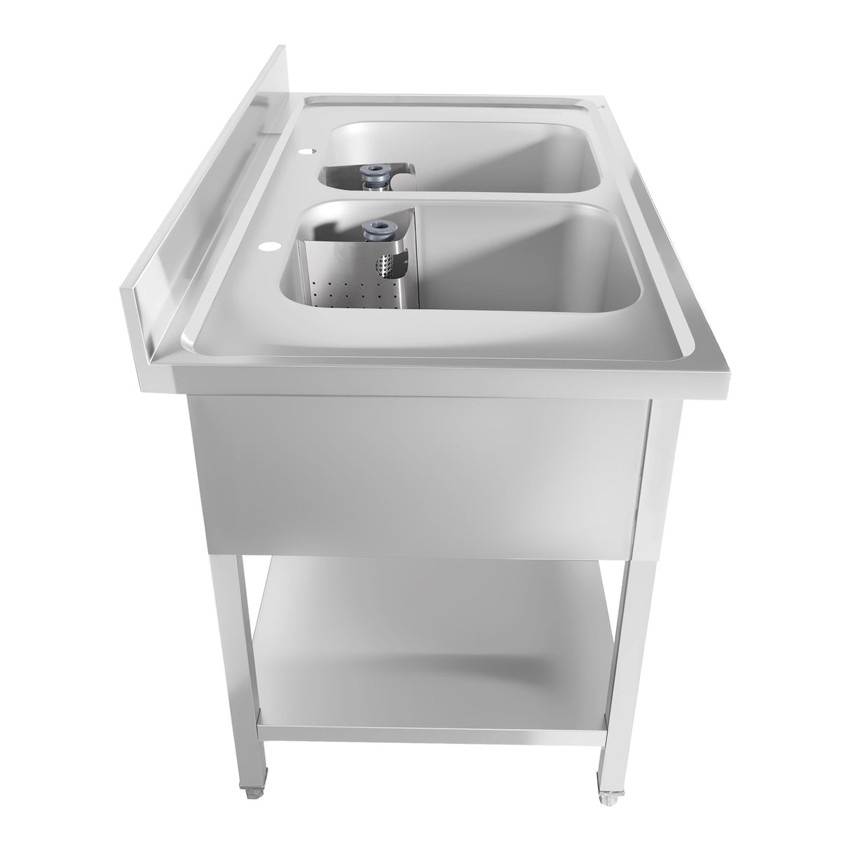 CUBO Stainless Steel Double Sink 1200mm with Backsplash CS-DSPW-1200