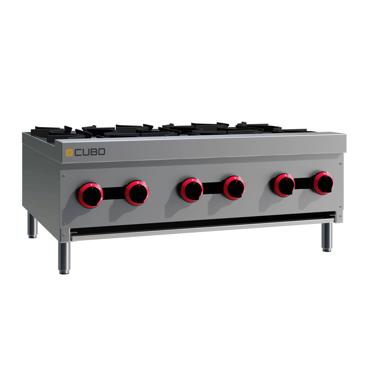 CUBO Gaskochfeld 92 cm – Arbeitsplatte mit 6 Brennern – 6 x 4,5 kW – CS-XRB-6-OZ-M