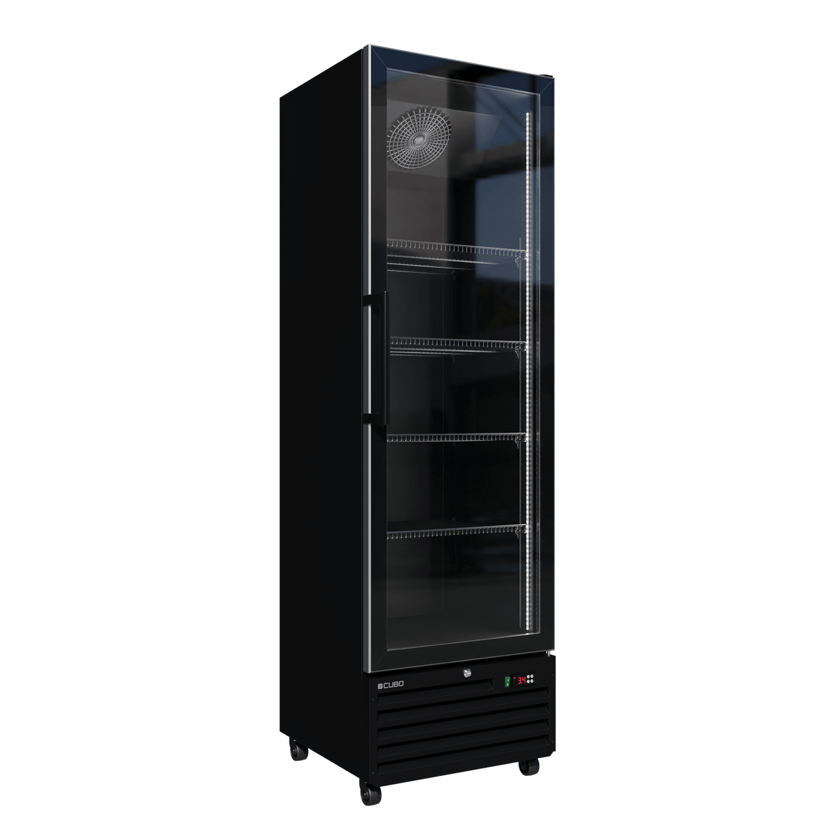 CUBO koelkast - 361L – 1 Glasdeur – 5 Legplanken – Zwart Interieur – CS-SU400