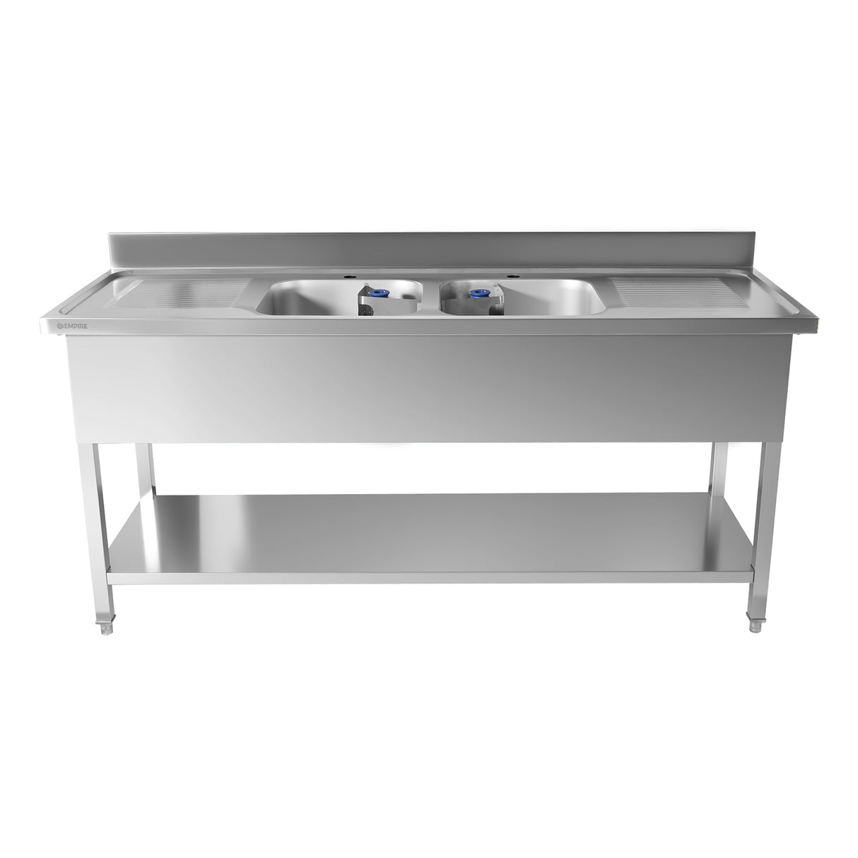 CUBO Doppelspülbecken aus Edelstahl mit Mittelbecken 1800mm CS-SSWB-1800