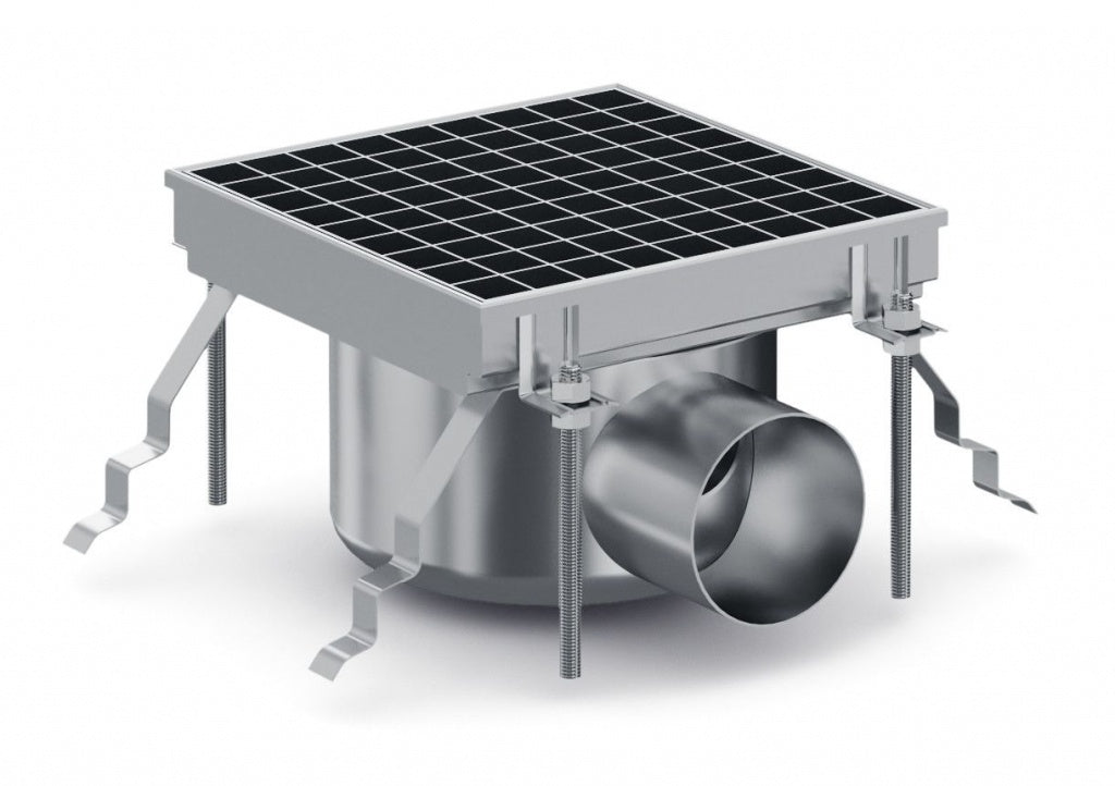 Combisteel Kitchen Drainage Floor Gully 200 x 200mm Fixed Horizontal - 7075.0120 Kitchen Floor Gullies & Grids Combisteel