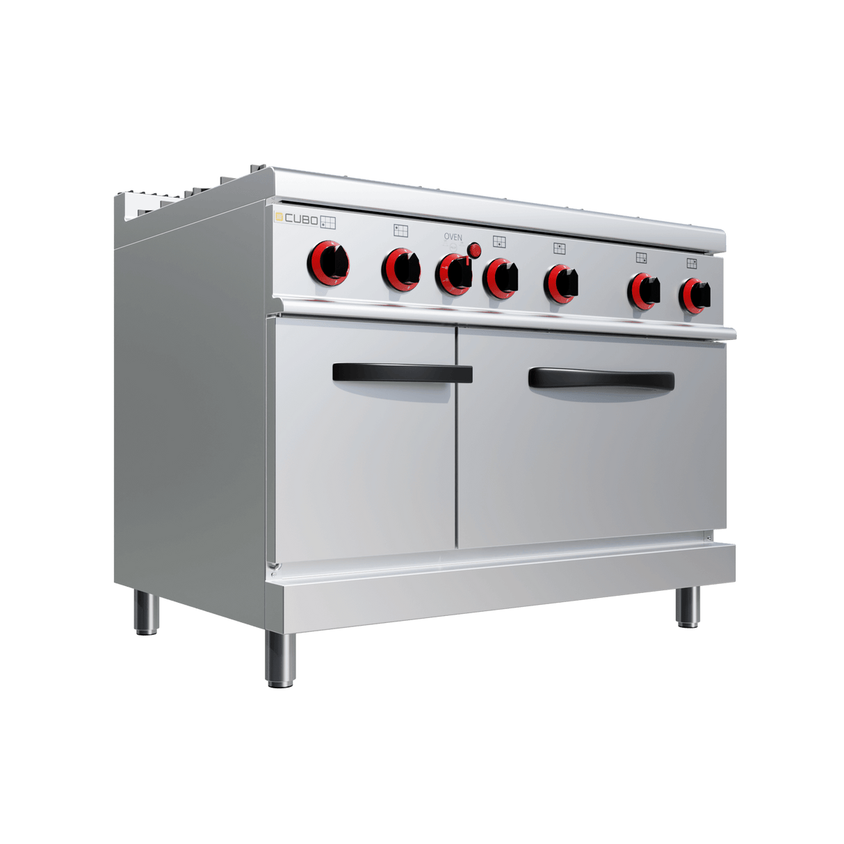 CUBO Gasfornuis 27kW - 6-pits - incl. statische gasoven 8kW - Diepte 70cm - Hoogwaardig model - CS-70-QQ-6-M