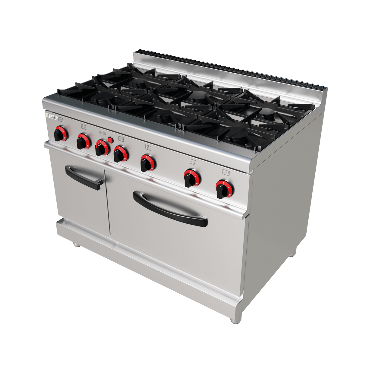 CUBO Gasfornuis 27kW - 6-pits - incl. statische gasoven 8kW - Diepte 70cm - Hoogwaardig model - CS-70-QQ-6-M