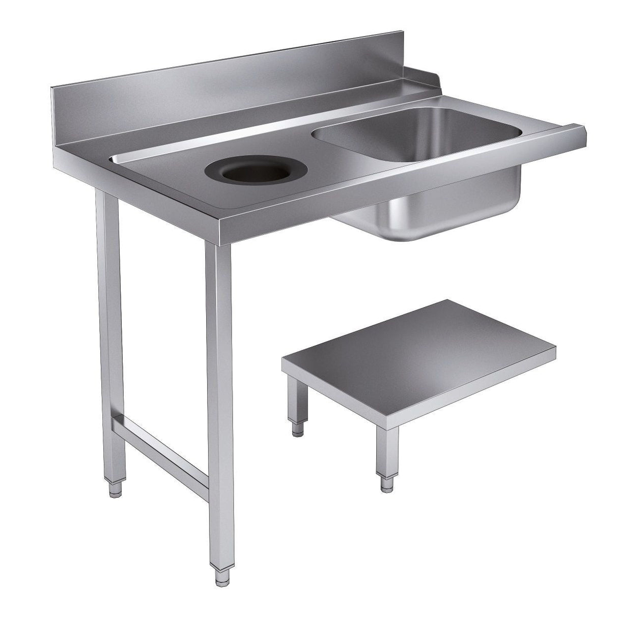 Combisteel Pre Wash Dishwasher Entry Sink with Scrape Waste Hole Flat Pack 1200mm - 7106.0015 Dishwasher Sinks Combisteel