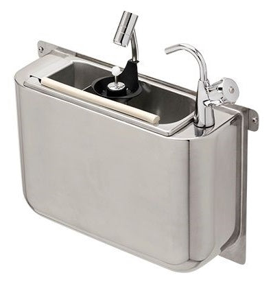 Combisteel Sink For Ice Cream Scoop With Water Tap And Scoop Shower 410X120X270 With Water Drain Hole, Water Connection And Overflow Pipe - 7108.0040 Combisteel