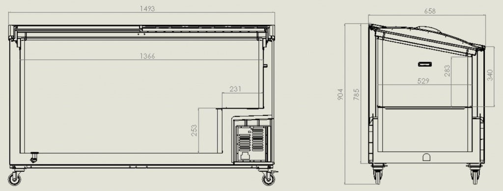 Combisteel Display Chest Freezer Sliding Curved Glass Lid 461 Litre - 7151.1015 Display Chest Freezers Combisteel