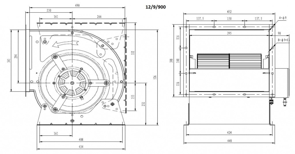 Combisteel Centrifugal Kitchen Extractor Fan 12/9 5000 m3/h - 7225.0100 Centrifugal Kitchen Extractor Fans Combisteel