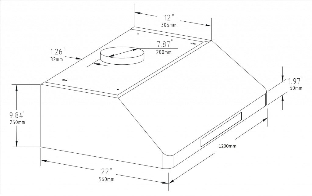 Combisteel Deep Extraction Hood 1200mm Wide With Motor, Filters & LED Lights - 7227.0010 Kitchen Canopies & Cooker Hoods Combisteel