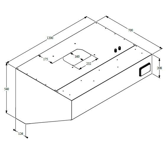 Combisteel Stainless Steel Wall-Mounted Extraction Hood Complete Unit 1200mm Wide - 7333.0705 Kitchen Canopies & Cooker Hoods Combisteel
