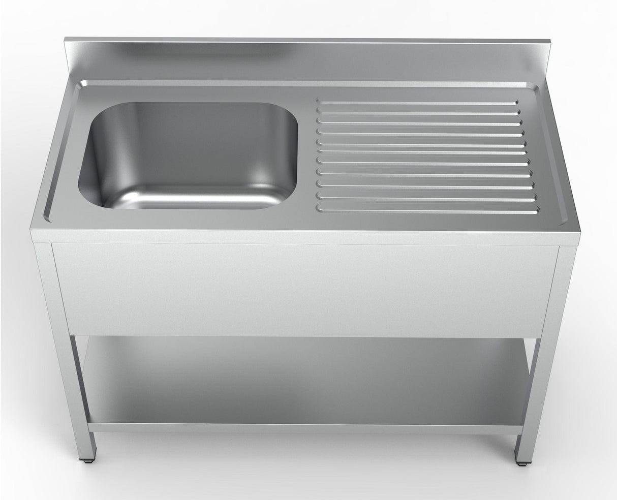Combisteel Stainless Steel Sink Single Left Hand Bowl 1200mm Wide - 7333.0800 Single Bowl Sinks Combisteel