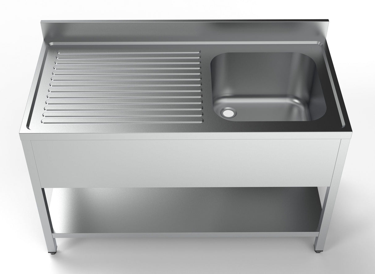 Combisteel Stainless Steel Sink Single Right Hand Bowl 1400mm Wide - 7333.0845 Single Bowl Sinks Combisteel