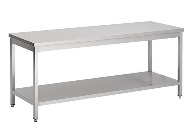 COMBISTEEL Arbeitstisch aus Edelstahl 1200B x 700T x 600H mm – Untergestell demontierbar