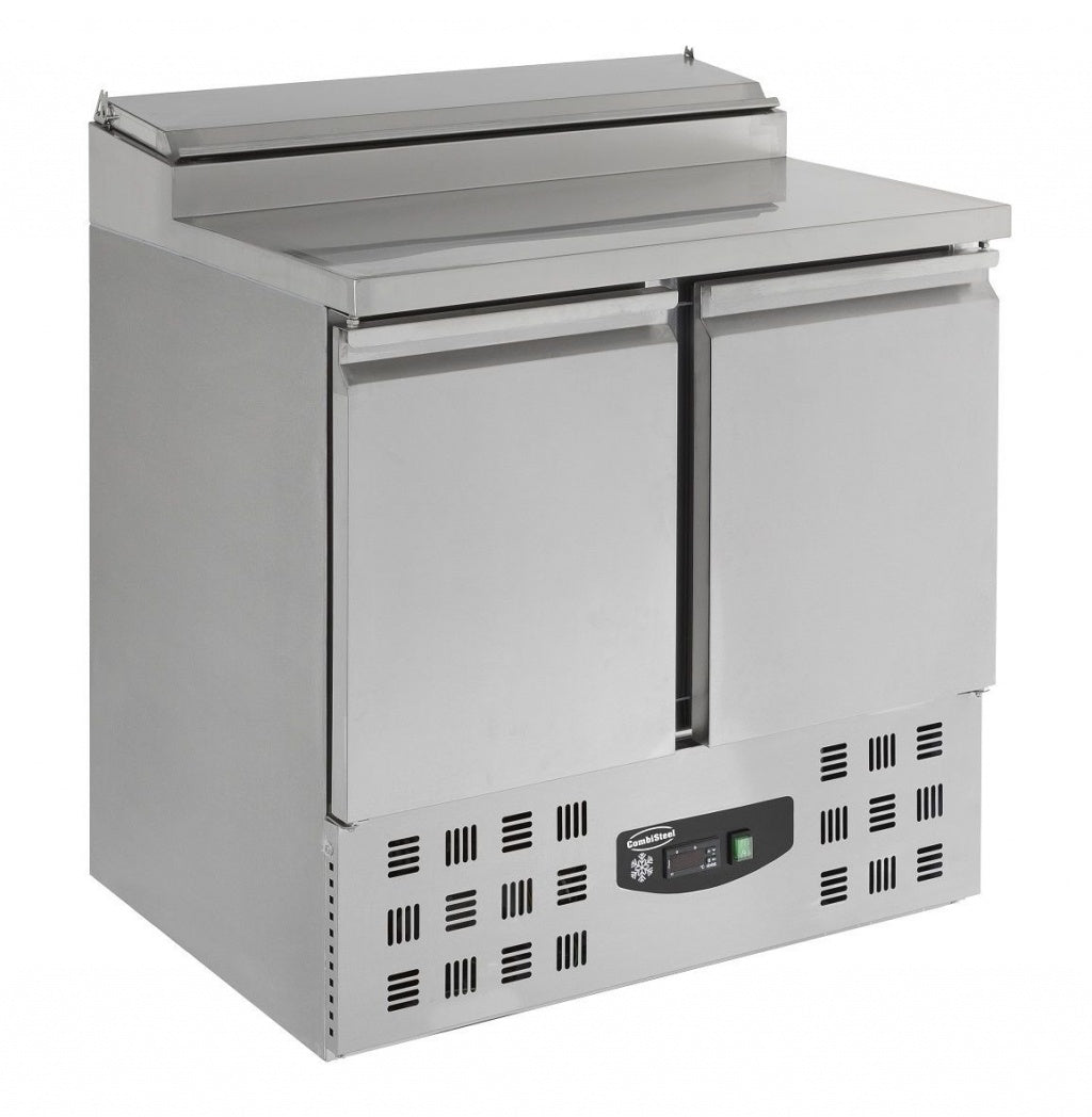 Combisteel 2 Door Pizza Prep Counter Saladette Fridge 5 x 1/6GN - 7950.0095 Pizza Prep Counters - 2 Door Combisteel