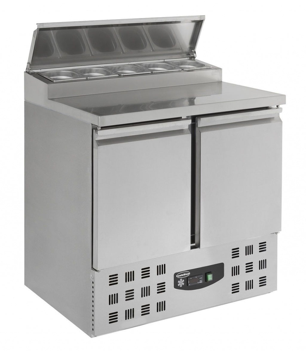 Combisteel 2 Door Pizza Prep Counter Saladette Fridge 5 x 1/6GN - 7950.0095 Pizza Prep Counters - 2 Door Combisteel