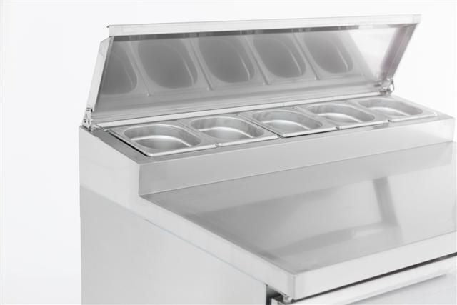 Combisteel 2 Door Pizza Prep Counter Saladette Fridge 5 x 1/6GN - 7950.0095 Pizza Prep Counters - 2 Door Combisteel