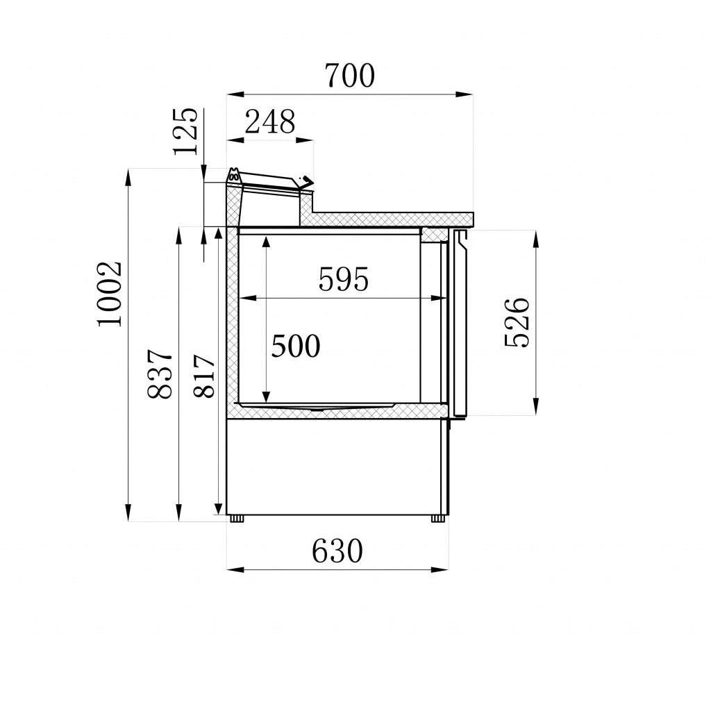Combisteel 2 Door Pizza Prep Counter Saladette Fridge 5 x 1/6GN - 7950.0095 Pizza Prep Counters - 2 Door Combisteel