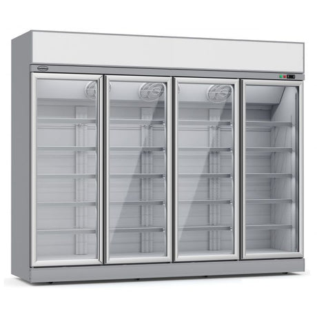 Combisteel Four Hinged Glass Door Fridge Merchandiser 2060Ltr - 7455.2416 Four Door Bottle Coolers Combisteel