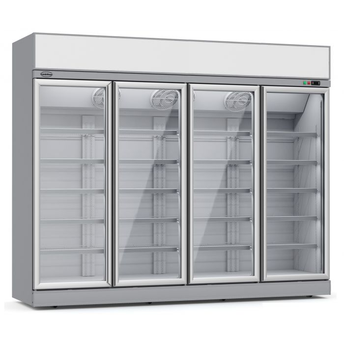Combisteel Four Hinged Glass Door Fridge Merchandiser 2060Ltr - 7455.2416 Four Door Bottle Coolers Combisteel