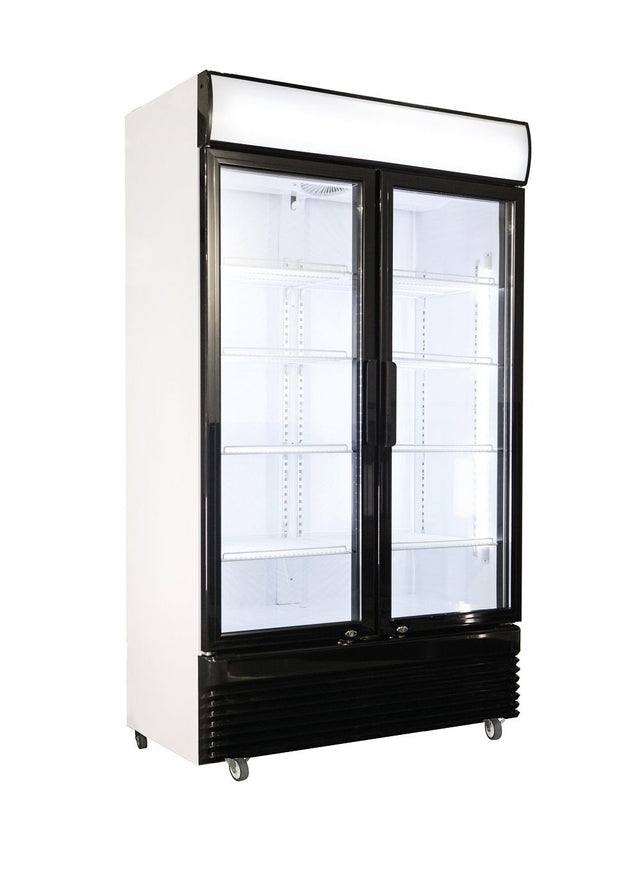 Combisteel Double Hinged Glass Door Fridge Merchandiser BEZ-750 GD 750Ltr - 7455.1390 Upright Double Glass Door Chillers Combisteel