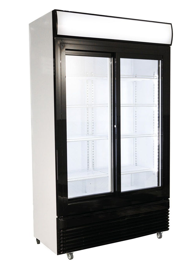 Combisteel Double Sliding Glass Door Fridge Merchandiser BEZ-750 GD 750Ltr - 7455.1395 Upright Double Glass Door Chillers Combisteel