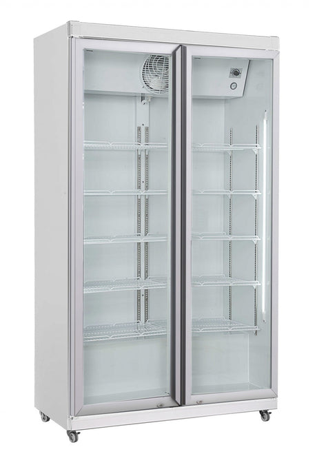 Combisteel Double Hinged Glass Door Fridge Merchandiser AVL-785R 785Ltr - 7455.3300 Upright Double Glass Door Chillers Combisteel