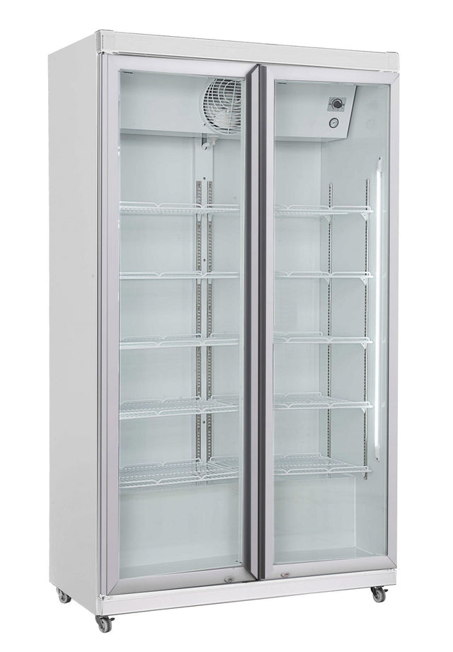 Combisteel Double Hinged Glass Door Fridge Merchandiser AVL-785R 785Ltr - 7455.3300 Upright Double Glass Door Chillers Combisteel