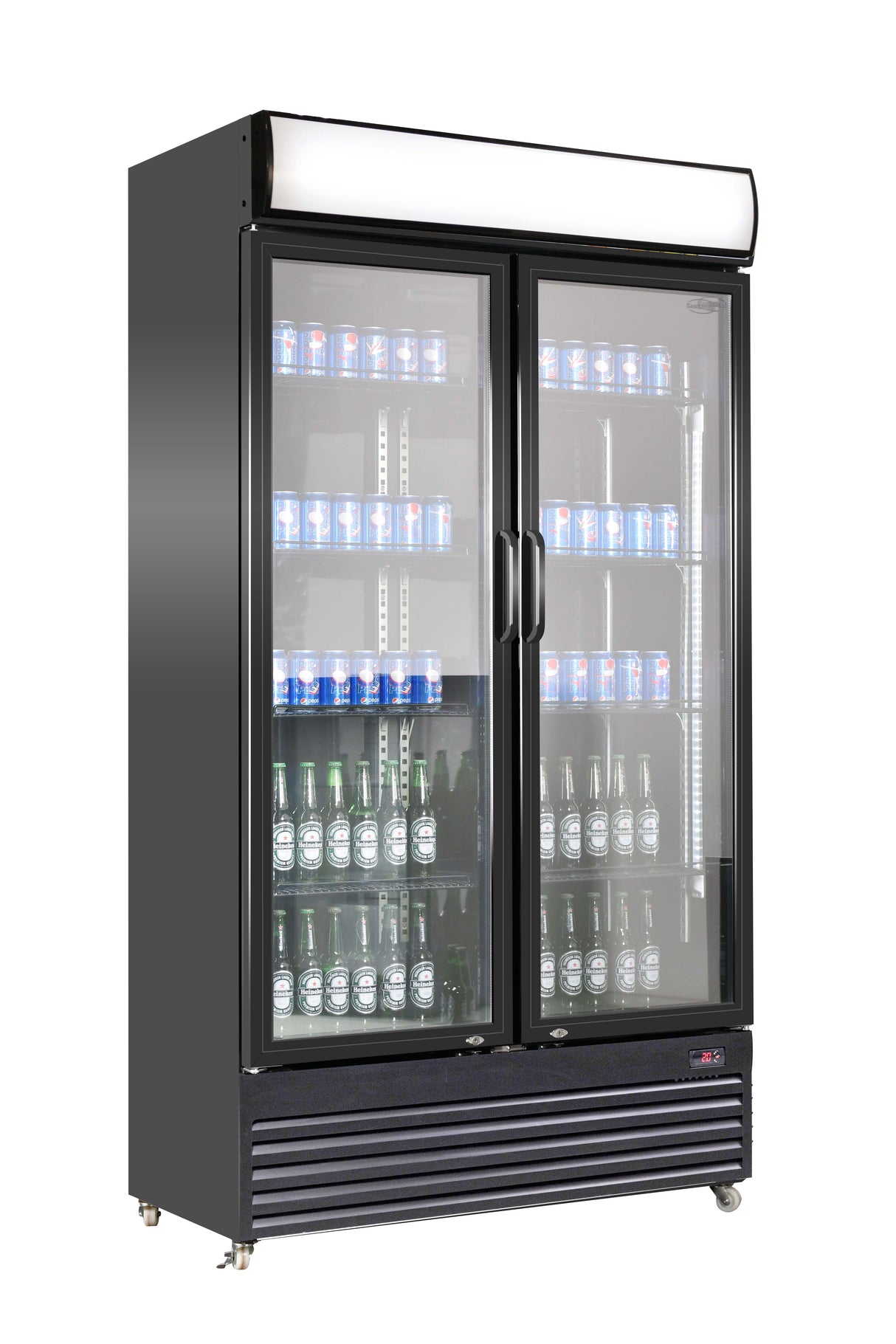 Combisteel Refrigerator 2 Glass Doors Bez-780 Gd Black - 7455.1394  Combisteel
