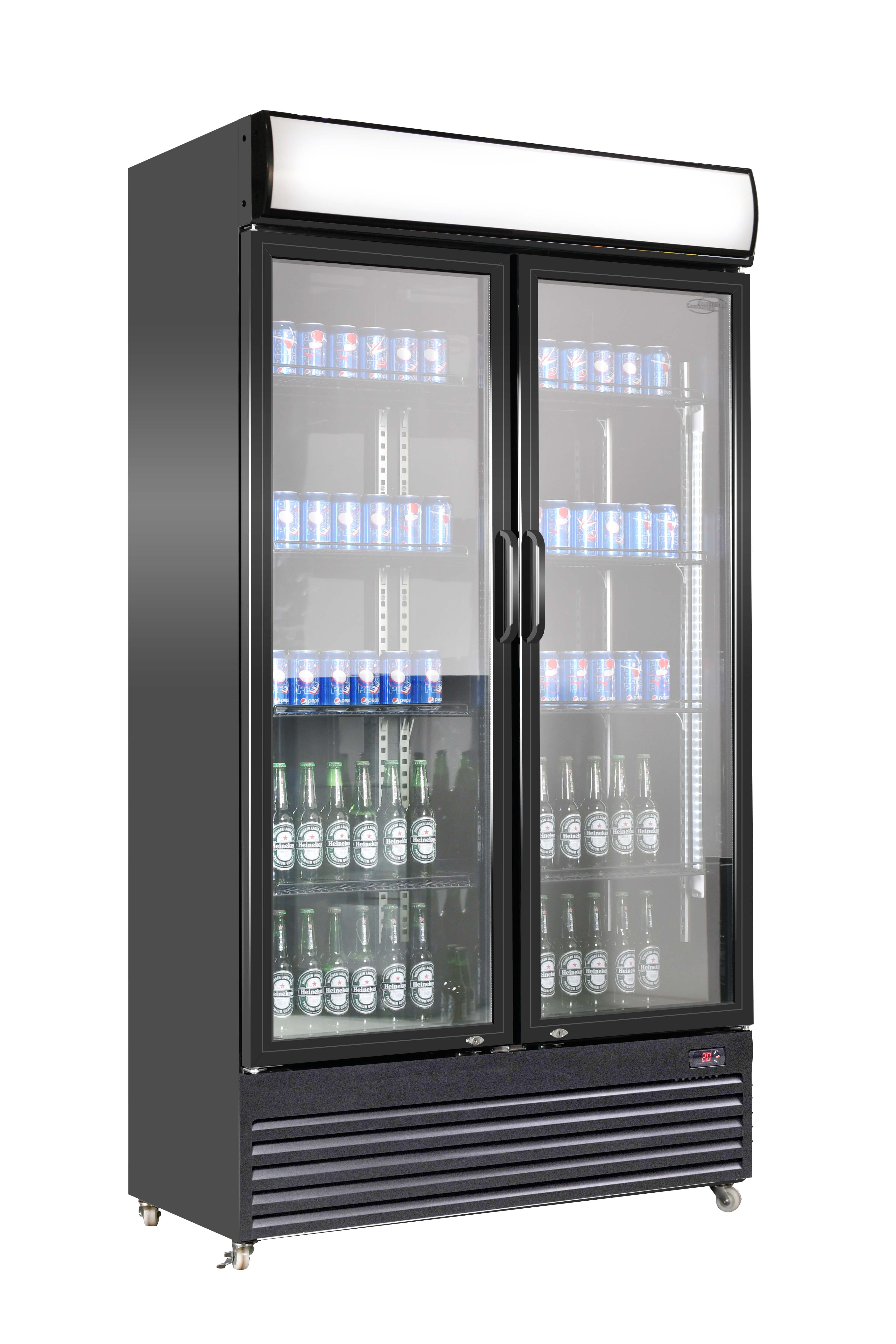 Combisteel Refrigerator 2 Glass Doors Bez-780 Gd Black - 7455.1394  Combisteel