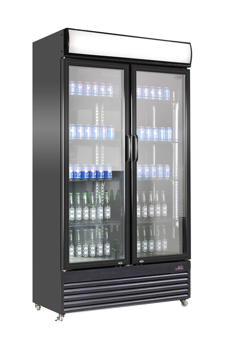 Combisteel Refrigerator 2 Glass Doors Bez-780 Gd Black - 7455.1394  Combisteel
