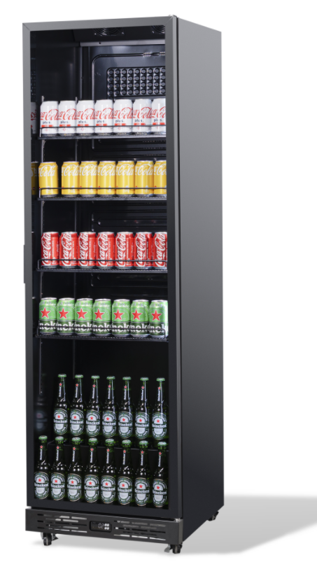 KÜHLSCHRANK 1 GLASÜR SCHWARZ NAP-360 | GERINGER GERÄUSCHPEGEL 43dB | COMBISTEEL