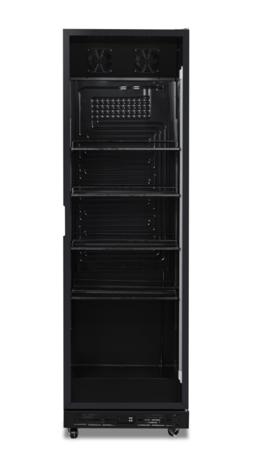 KÜHLSCHRANK 1 GLASÜR SCHWARZ NAP-360 | GERINGER GERÄUSCHPEGEL 43dB | COMBISTEEL
