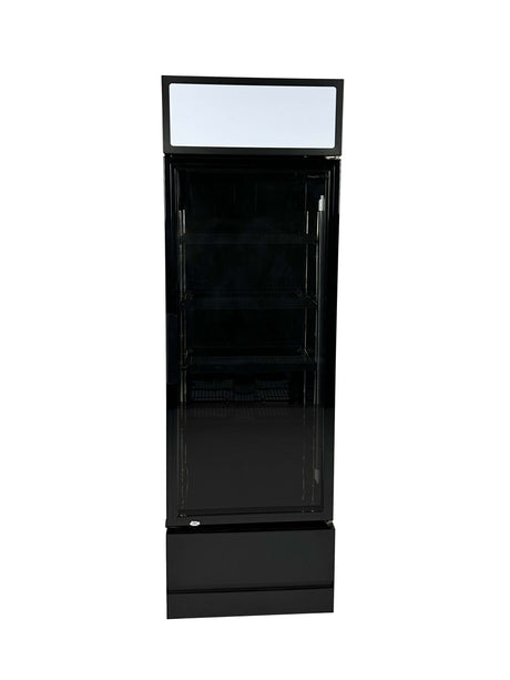 Combisteel Single Hinged Glass Door Bottle Fridge Merchandiser Black 360Ltr - 7455.2104 Upright Single Glass Door Chillers Combisteel