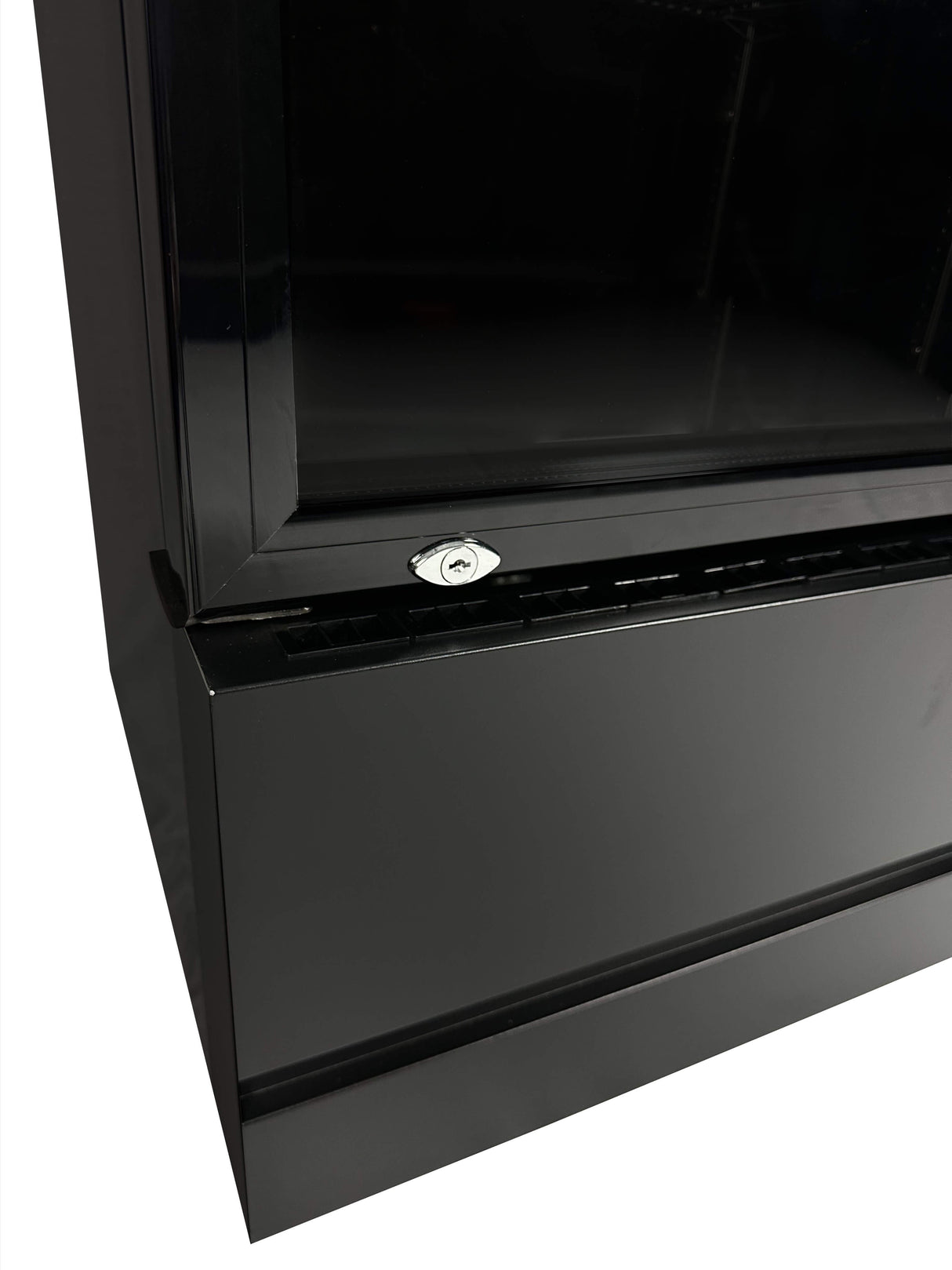 Combisteel Single Hinged Glass Door Bottle Fridge Merchandiser Black 360Ltr - 7455.2104 Upright Single Glass Door Chillers Combisteel