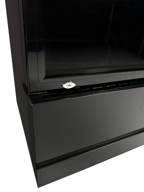 Combisteel Single Hinged Glass Door Bottle Fridge Merchandiser Black 360Ltr - 7455.2104 Upright Single Glass Door Chillers Combisteel