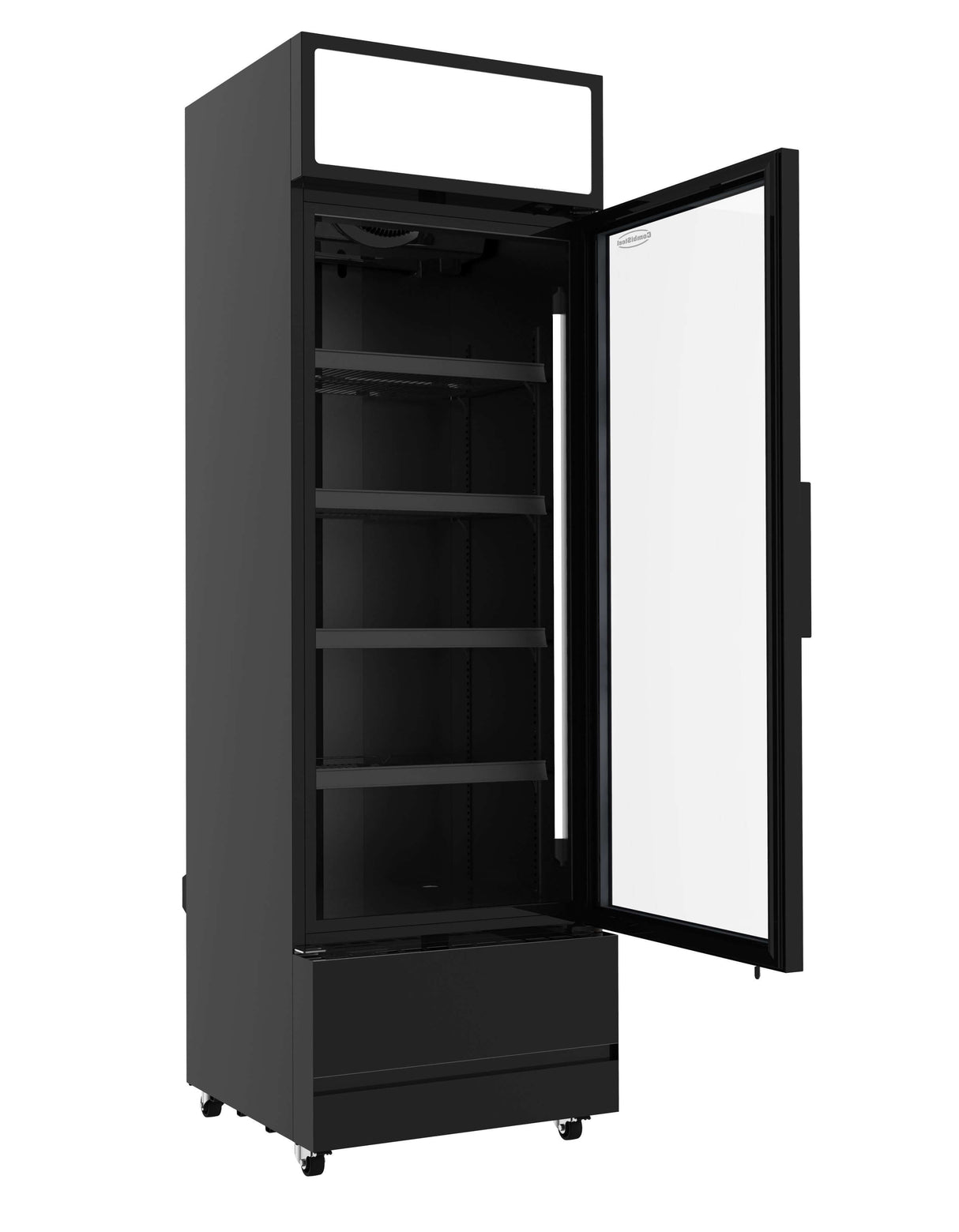 Combisteel Single Hinged Glass Door Bottle Fridge Merchandiser Black 360Ltr - 7455.2104 Upright Single Glass Door Chillers Combisteel