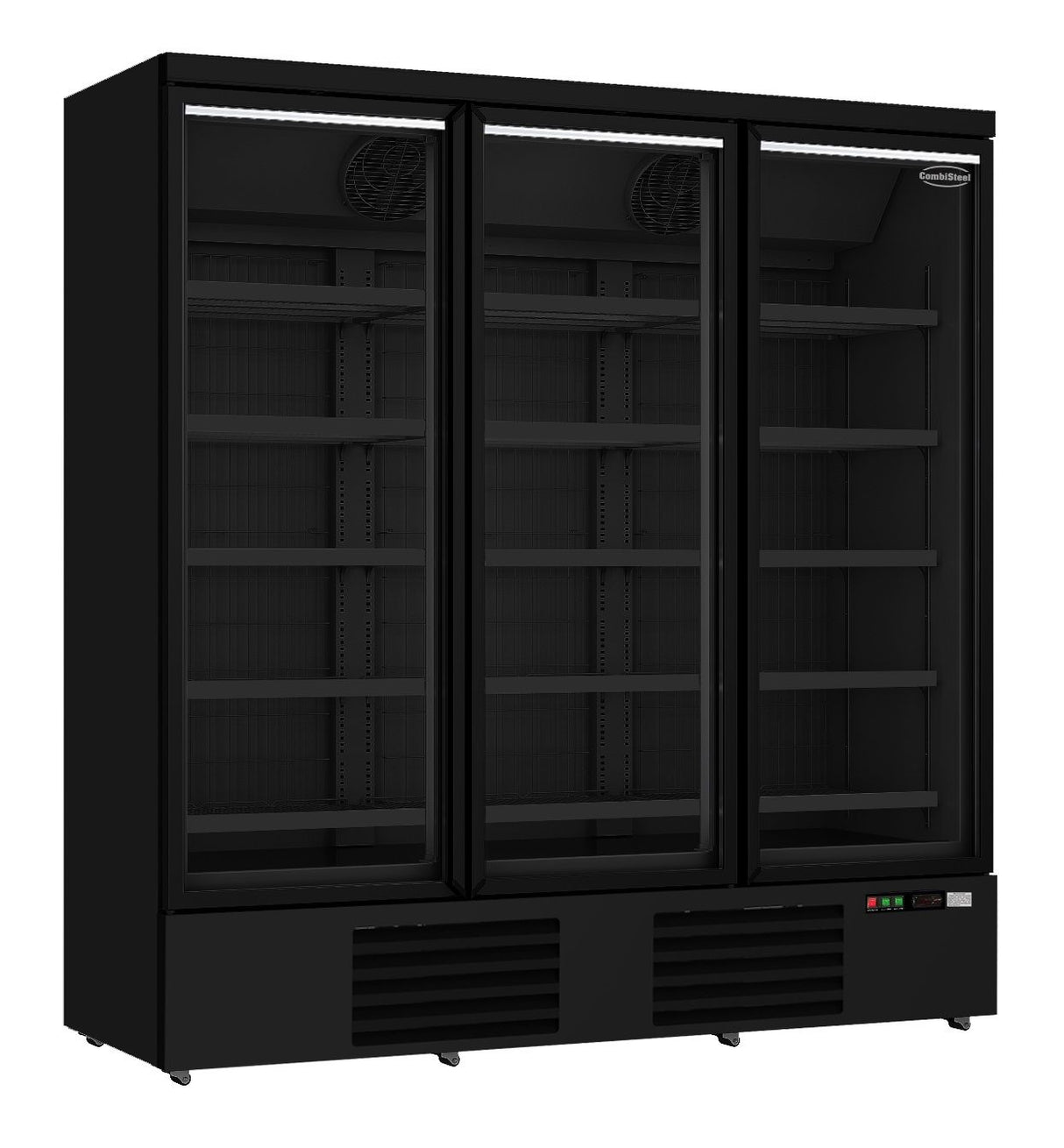 VRIESKAST 3 GLASDEUREN ZWART JDE-1530F BL - COMBISTEEL